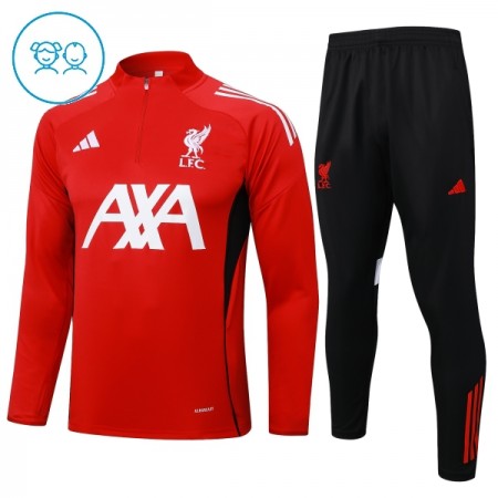 Tréninkový Mikina Liverpool Čtvrt Zip Červená 2024-25 - Dětské
